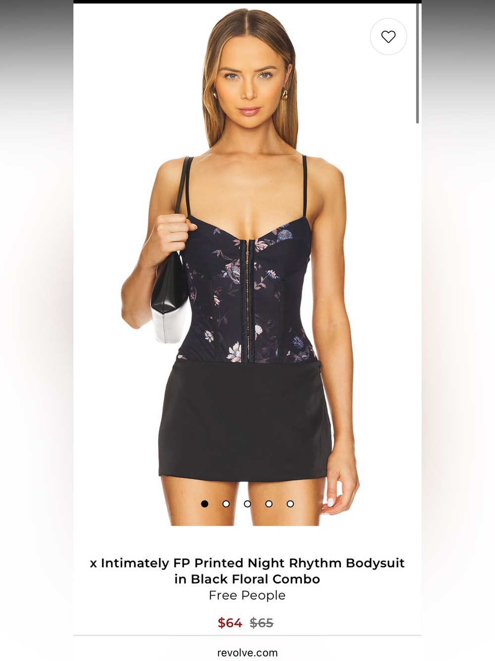 Free People Navy Blue Floral corset Bodysuit